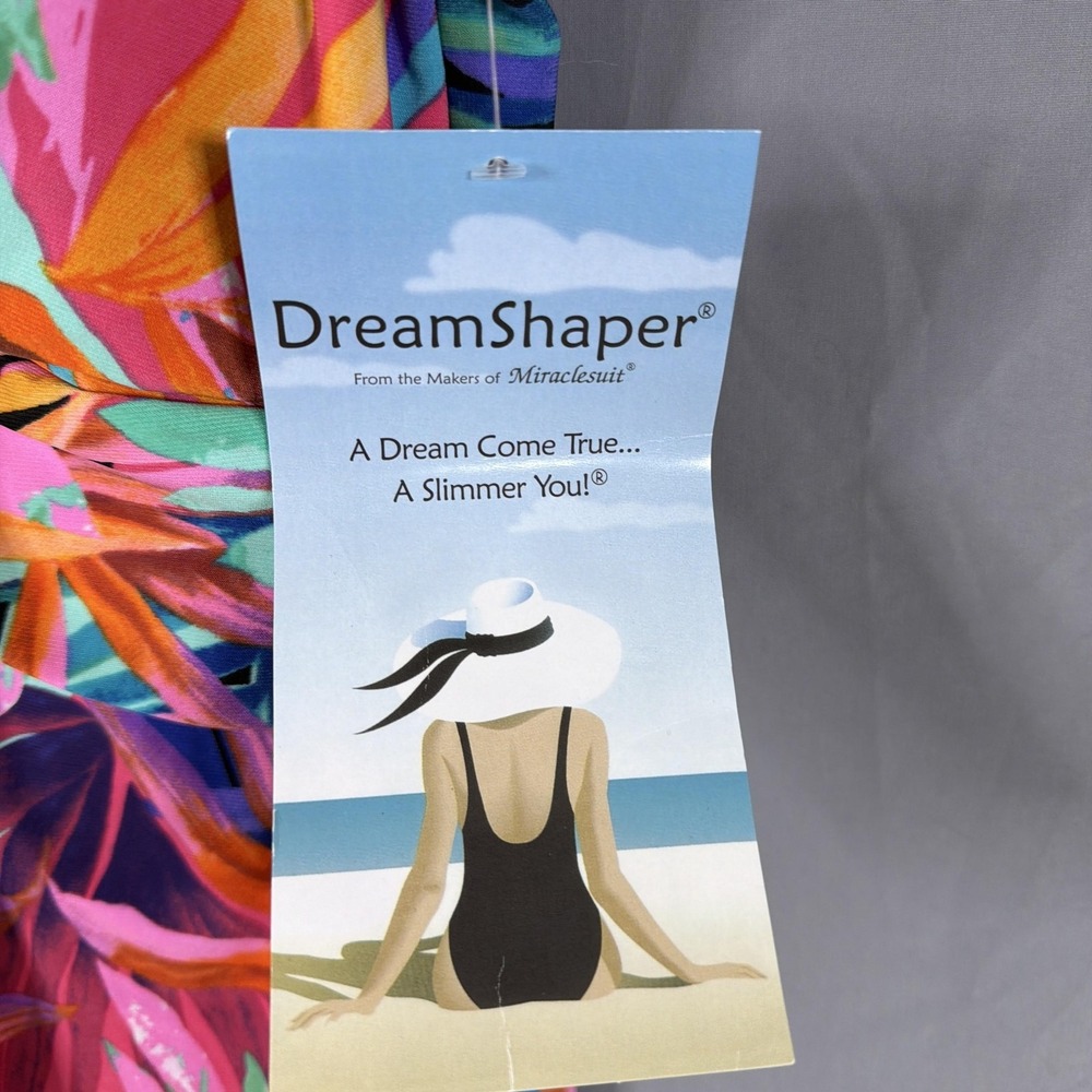 DreamShaper by Miraclesuit Tankini Top Size 12 Swim Tropical Beach Slimming NEW - Picture 3 of 9